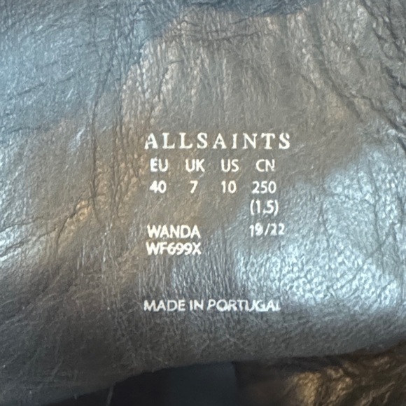 All Saints Wanda Lug Sole Black Leather Combat Boots 40/10 - Picture 15 of 16